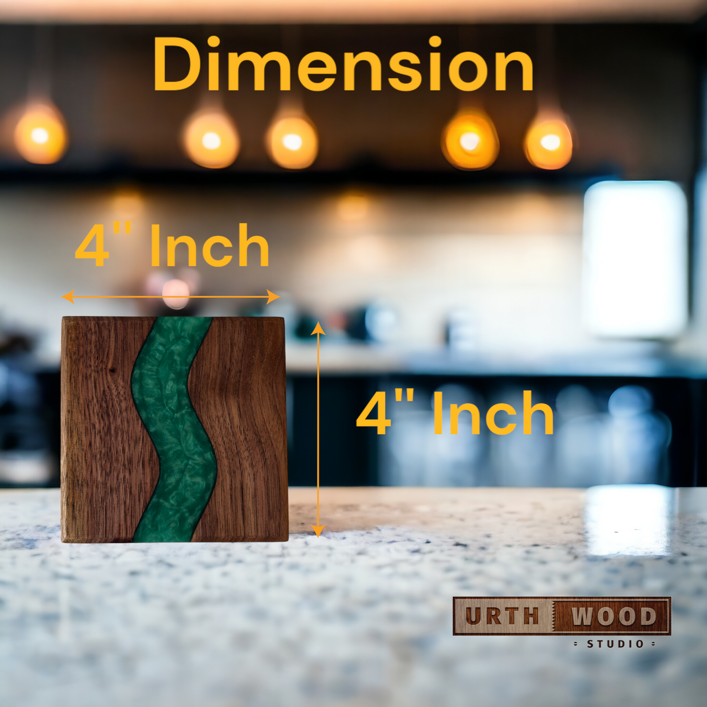 Green River Epoxy Walnut Coaster Set